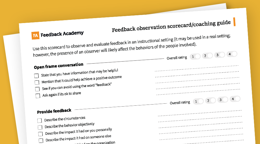 Feedback Scorecard