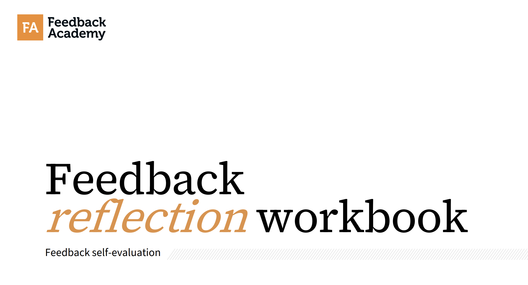 Feedback Reflection Workbook