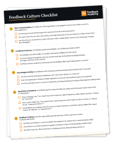 Feedback Culture Checklist